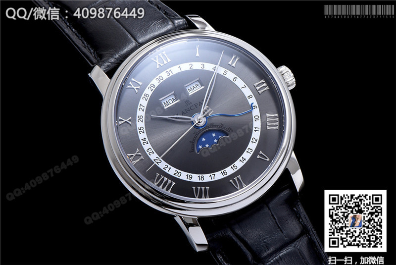 Blancpain Classic series 6654-1127-55B watch with date, day and month display functions, automatic mechanical men's watch