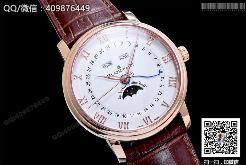 Blancpain Classic series 6654-3642-55B watch with date, day and month display functions, automatic mechanical men's watch