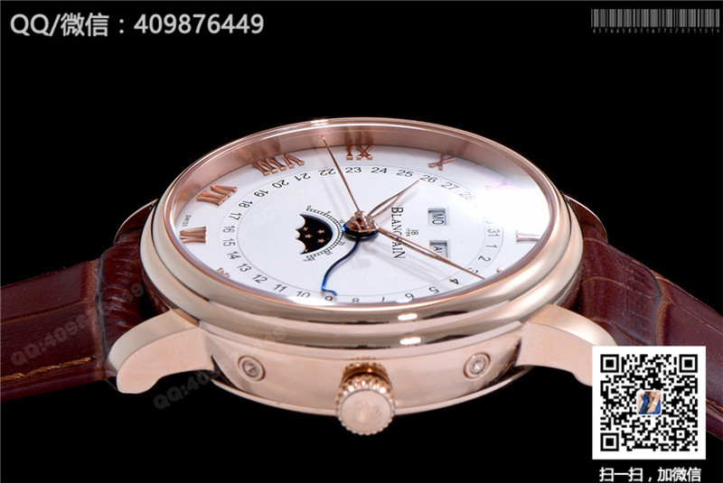 Blancpain Classic series 6654-3642-55B watch with date, day and month display functions, automatic mechanical men's watch