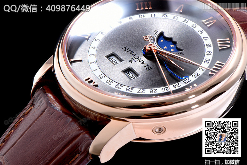 Blancpain Classic series 6654-3642-55B watch with date, day and month display functions, automatic mechanical men's watch
