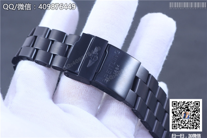 Jam Tangan Siri Breitling Avenger Sarung Keluli Hitam - Muka Jam Hitam, Gelang Keluli Hitam