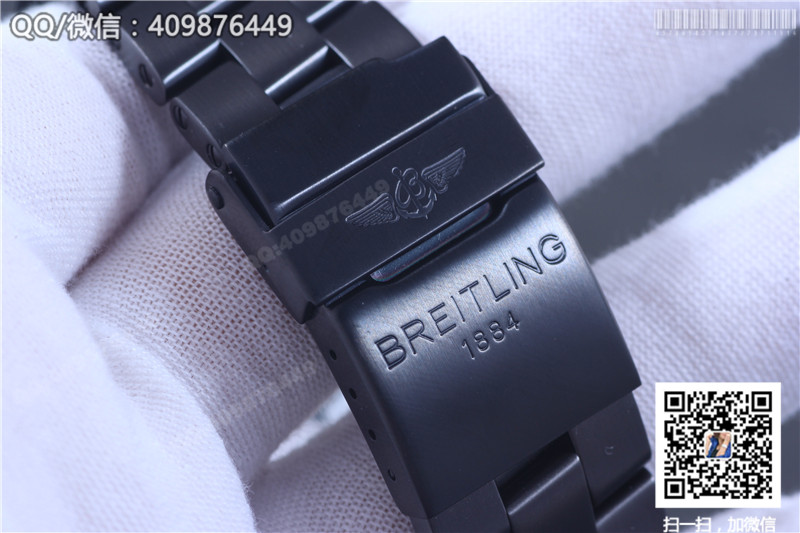 Jam Tangan Siri Breitling Avenger Sarung Keluli Hitam - Muka Jam Hitam, Gelang Keluli Hitam