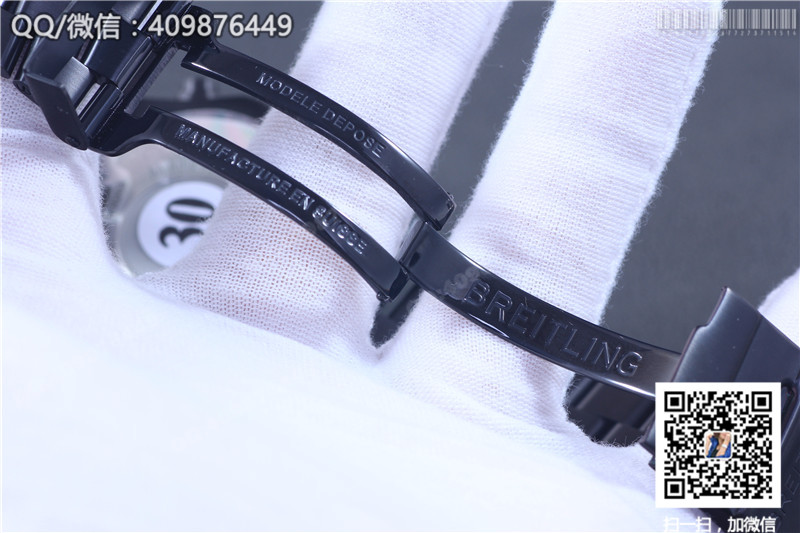 Jam Tangan Siri Breitling Avenger Sarung Keluli Hitam - Muka Jam Hitam, Gelang Keluli Hitam