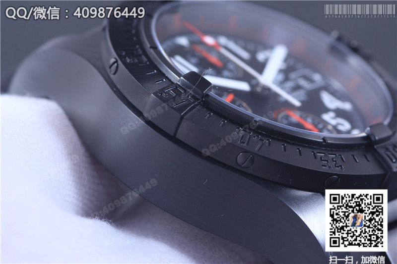 Jam Tangan Siri Breitling Avenger Sarung Keluli Hitam - Muka Jam Hitam, Gelang Keluli Hitam