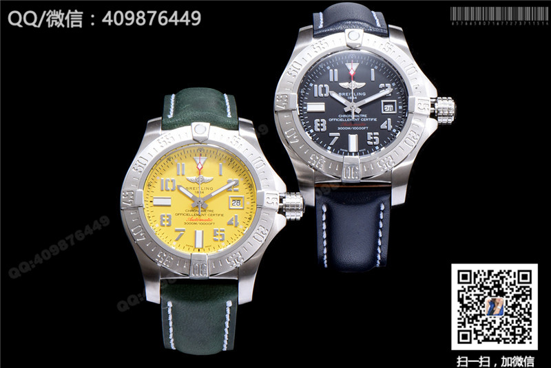 Top Breitling Avenger series A3239011/BC34/170A mens watch leather strap edition