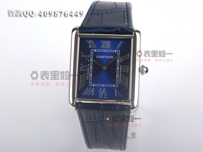 Cartier Tank Series Ladies' Quartz Watch Blue Dial