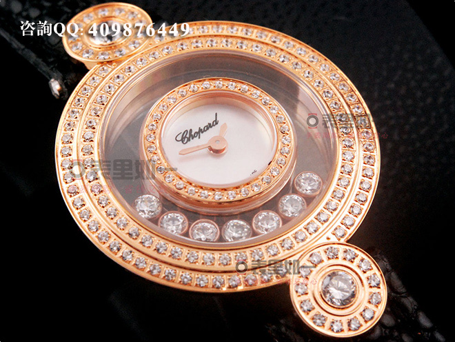  [ 1:1 Fine Replica] Chopard Happy Diamonds Series Moving Diamonds Rose Gold Ladies' Quartz Watch
