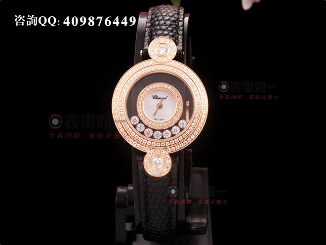  [ 1:1 Fine Replica] Chopard Happy Diamonds Series Moving Diamonds Rose Gold Ladies' Quartz Watch
