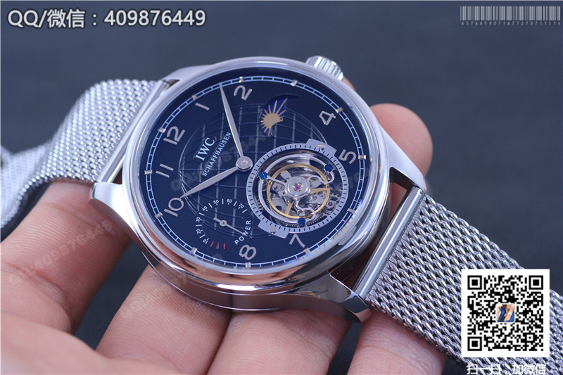 IWC Portugieser Stainless Steel/Rose Gold Tourbillon Watch on Milanese Mesh Bracelet