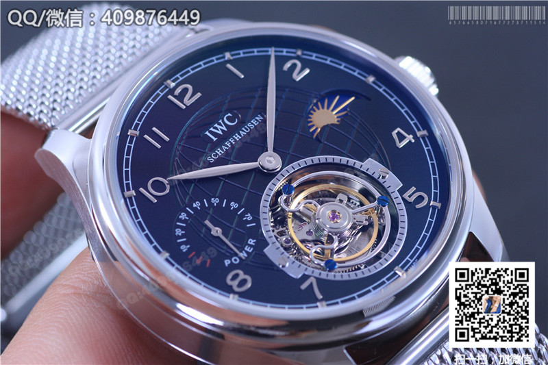 IWC Portugieser Stainless Steel/Rose Gold Tourbillon Watch on Milanese Mesh Bracelet
