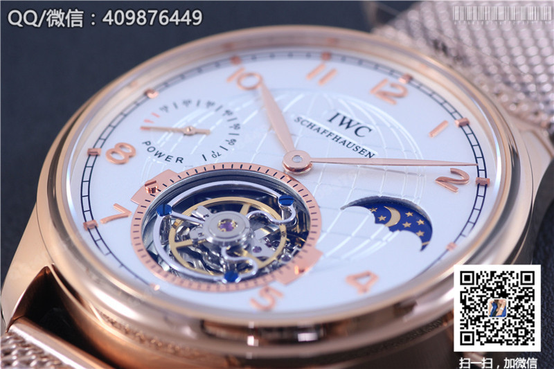 IWC Portugieser Stainless Steel/Rose Gold Tourbillon Watch on Milanese Mesh Bracelet