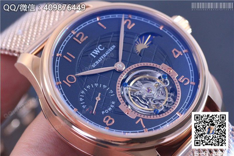 IWC Portugieser Stainless Steel/Rose Gold Tourbillon Watch on Milanese Mesh Bracelet