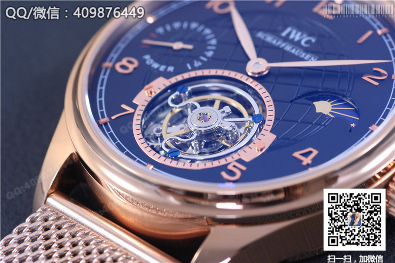IWC Portugieser Stainless Steel/Rose Gold Tourbillon Watch on Milanese Mesh Bracelet