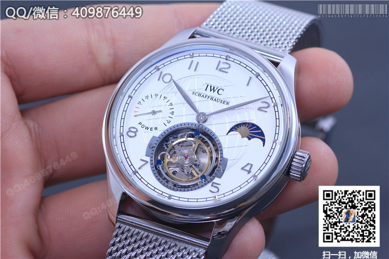 IWC Portugieser Stainless Steel/Rose Gold Tourbillon Watch on Milanese Mesh Bracelet