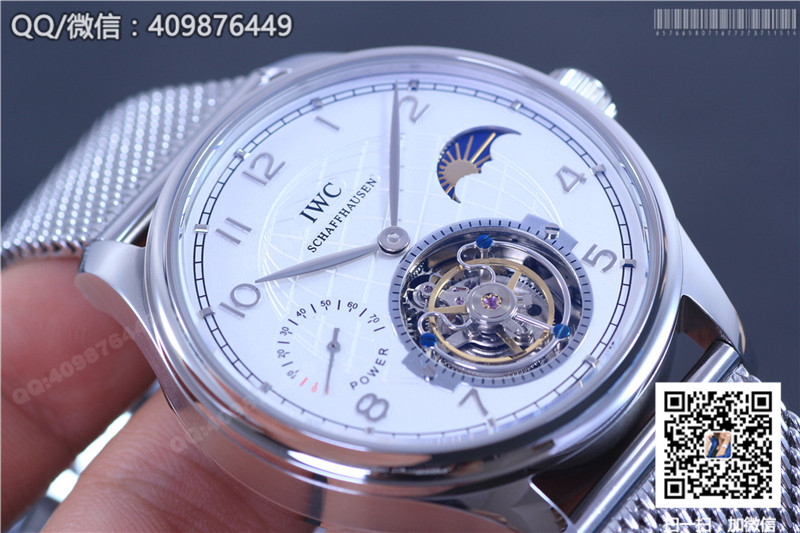 IWC Portugieser Stainless Steel/Rose Gold Tourbillon Watch on Milanese Mesh Bracelet