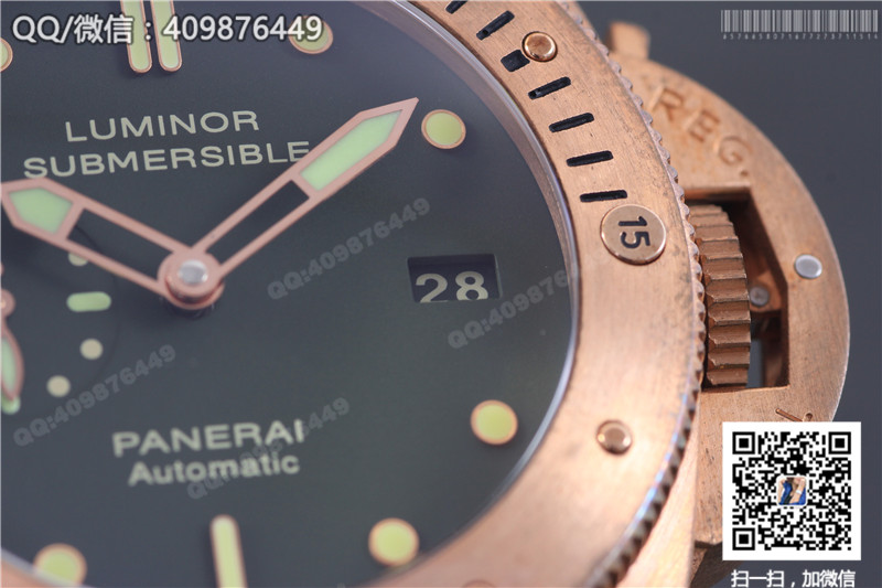 [ZF Factory Bronze] Panerai Submersible Limited Edition PAM00382 Men's Automatic Mechanical Watch Bronze Case