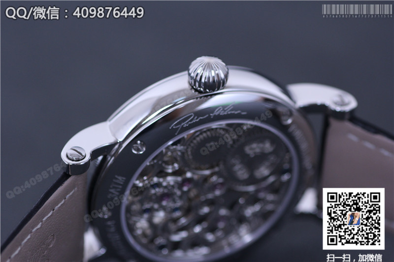 Patek Philippe Grand Complications series Moon and Star Phase Tourbillon watch with diamond-set stainless steel bezel