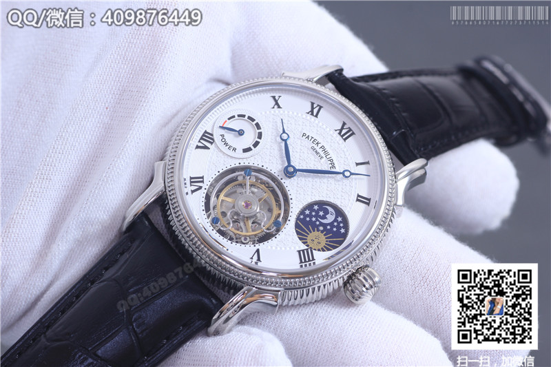 Patek Philippe Grand Complications Tourbillon Sun Moon Stars model Stainless Steel Fluted Bezel