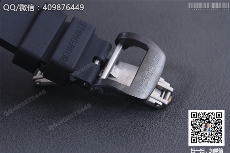 Zegarek męski Richard Mille RM 053, czarna stalowa koperta, czarny gumowy pasek
