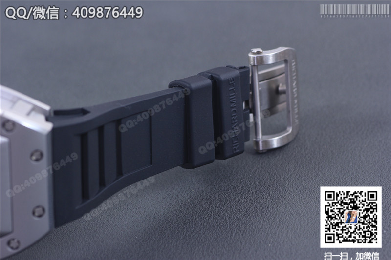 นาฬิกา Richard Mille ซีรีส์สำหรับผู้ชาย รุ่น RM 053, ตัวเรือนสแตนเลสสตีล, หน้าปัดสีเงิน, สายยางสีดำ