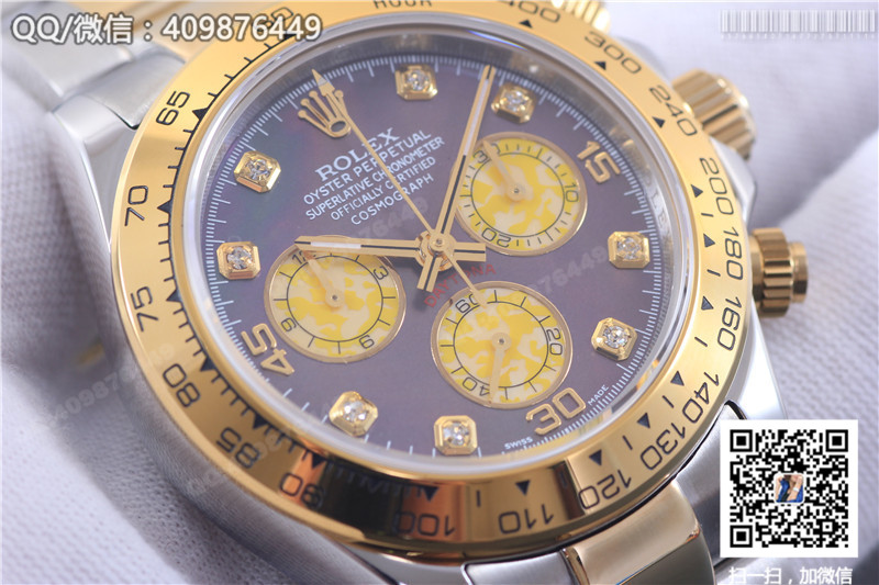Rolex Cosmograph Daytona collection 116503 black mother-of-pearl dial diamond hour marker watch