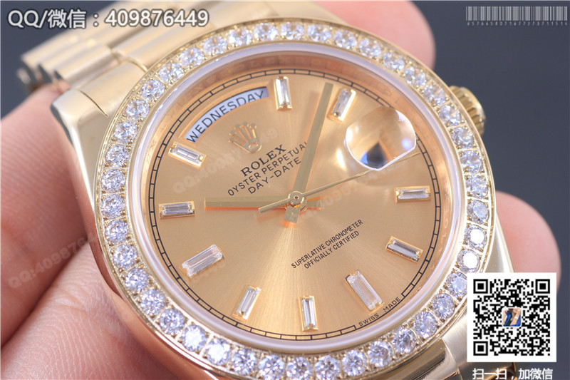 [Perfect Edition] Rolex Day-Date series 228238 gold dial watch