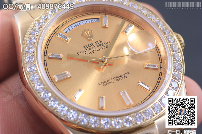 [Perfect Edition] Rolex Day-Date series 228238 gold dial watch