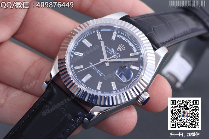 ROLEX Day-Date Series Automatic Mechanical Men's Watch Black Dial with Diamonds Premium Rolex Day-Date Series Automatic Mechanical Men's Watch Black Dial Diamond-set
