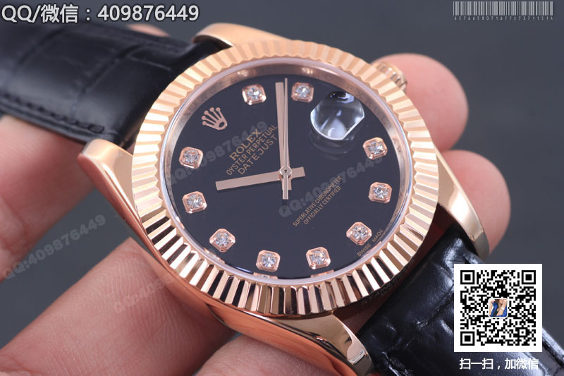 ROLEX Day-Date Serie Automatische mechanische Herrenuhr, schwarzes Zifferblatt mit Diamanten ROLEX Day-Date Serie Automatische mechanische Herrenuhr, schwarzes Zifferblatt mit Diamanten
