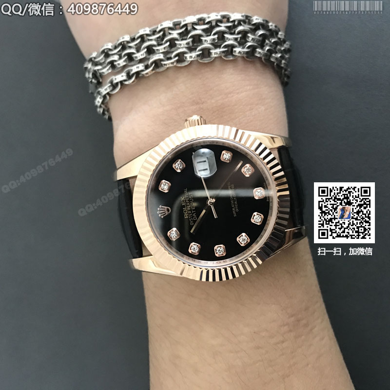 ROLEX Day-Date Serie Automatische mechanische Herrenuhr, schwarzes Zifferblatt mit Diamanten ROLEX Day-Date Serie Automatische mechanische Herrenuhr, schwarzes Zifferblatt mit Diamanten
