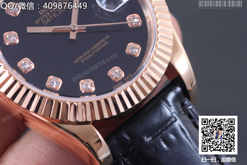 ROLEX Day-Date Serie Automatische mechanische Herrenuhr, schwarzes Zifferblatt mit Diamanten ROLEX Day-Date Serie Automatische mechanische Herrenuhr, schwarzes Zifferblatt mit Diamanten