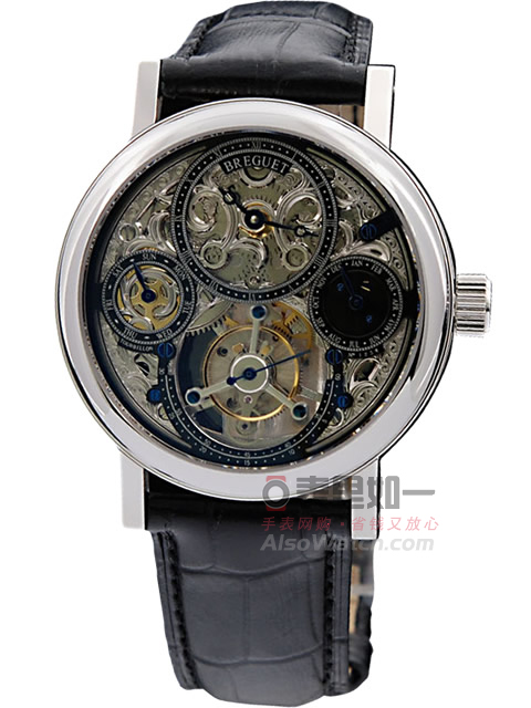 Breguet Tourbillon Fully Skeletonised Leather Strap Watch