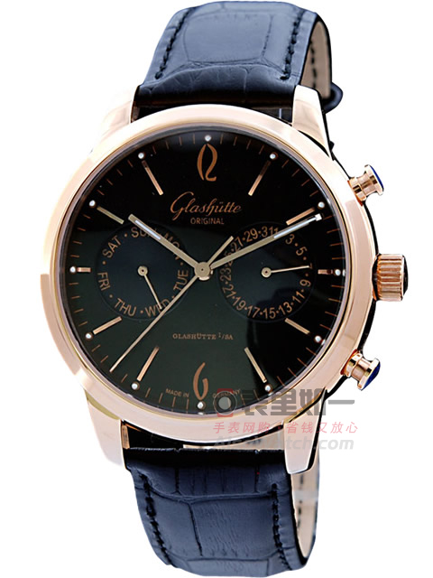 Glashütte Original gün-tarih çok fonksiyonlu mekanik erkek saati 14