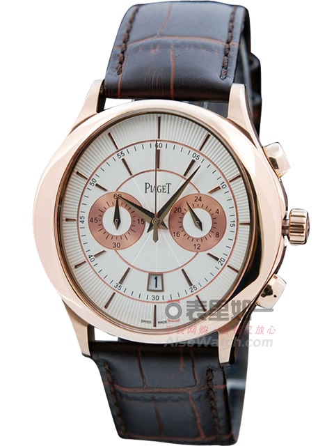 Piaget Multi-Function Quartz Men's Watch [White Dial] [Rose Gold]
