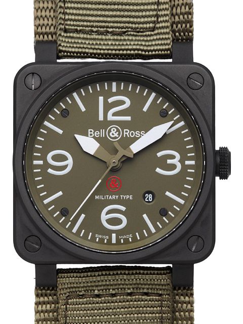 Bell & Ross AVIATION collection automatic mechanical watch BR03-92 MILITARY-R