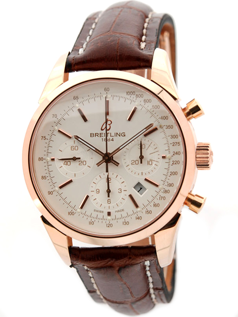 1:1 high-grade edition Breitling Transocean series 7750 chronograph men's watch rose gold case white...