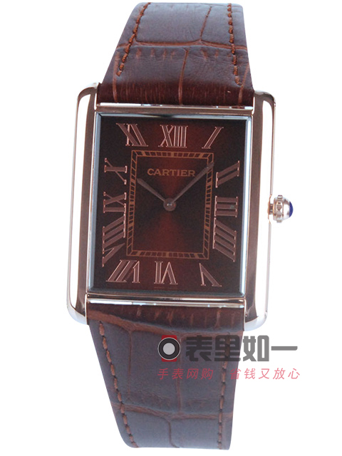 Cartier Tank Series Ladies' Quartz Watch Rose Gold Red