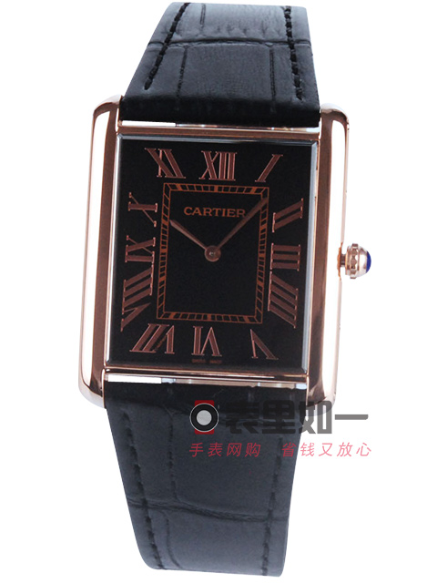 Cartier Tank Series Ladies' Quartz Watch Rose Gold Black