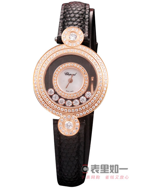 [ 1:1 Fine Replica] Chopard Happy Diamonds Series Moving Diamonds Rose Gold Ladies' Quartz Watch