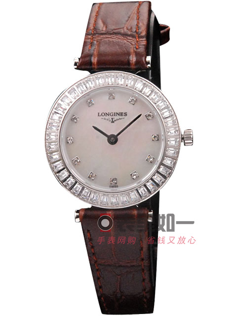 Longines mother-of-pearl dial, diamond-set ladies' quartz watch