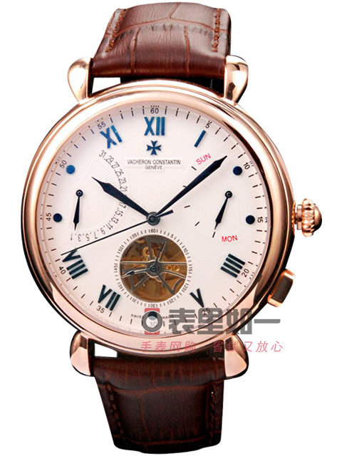 Vacheron Constantin Patrimony collection tourbillon automatic mechanical men's watch, day-date displ...