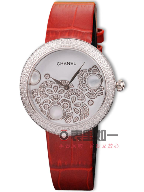 Chanel ladies' fashion diamond-set quartz watch, white dial