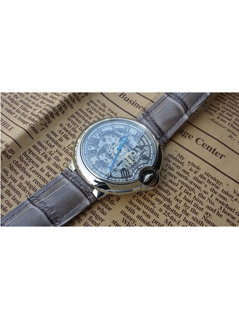 Cartier plne skeletizované automatické mechanické hodinky s priehľadným zadným vekom