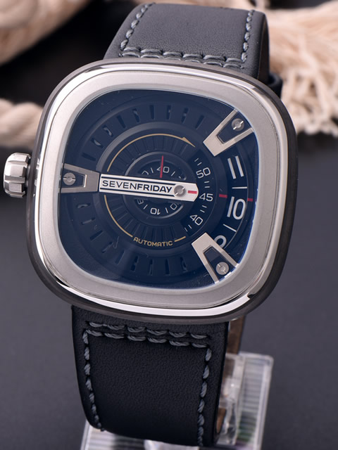 ◆ NOOB Mükemmel Edisyon ◆ Replika SevenFriday Sağ El Versiyonu Saat Mavi Kadran Deri Kordon Citizen 8215 Mekanizma