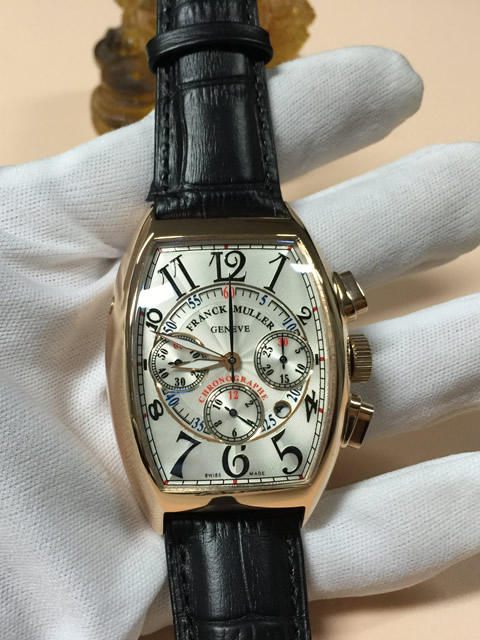 Franck Muller Chronographe Series 8880 CC AT Rose Gold Case Baton Dial Watch