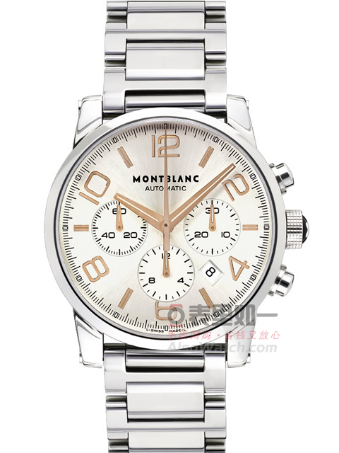 Montblanc TimeWalker Nicolas Cage endorsed stainless steel bracelet 7750 mechanical chronograph watch with exhibition case back