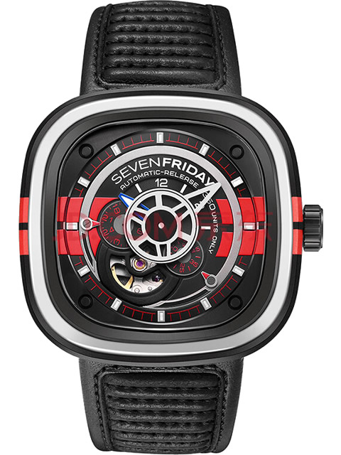 SevenFriday Square Fashion Trend Men's Mechanical Leather Strap Watch P3-BB Mustang Edition