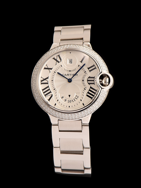 Cartier Ballon Bleu W6920011gangdai Men's Watch, Stainless Steel Bracelet with Diamonds
