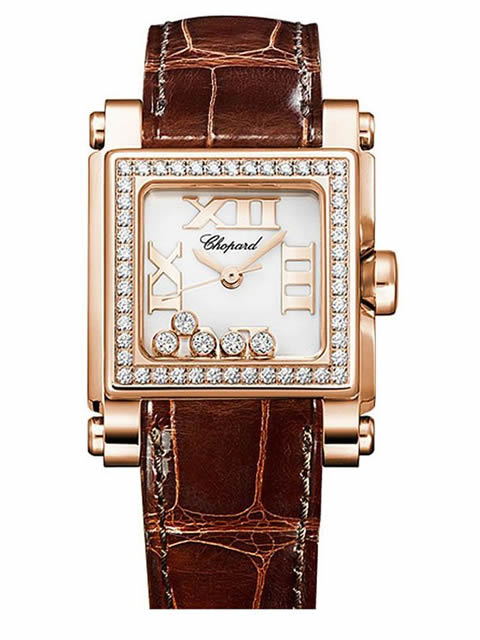 Chopard Happy Diamonds Series 275349-5003 Rose Gold Moving Diamonds Watch