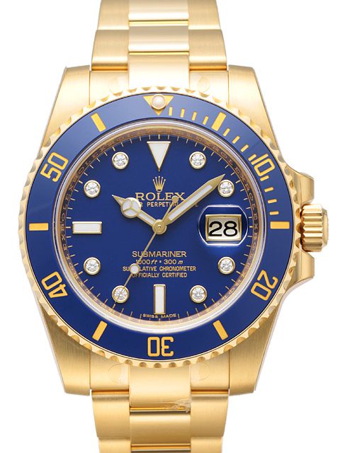 [CNB Replica] Rolex Submariner 116618GLB Full Gold Blue Submariner